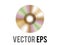 Vector gold optical computer disc icon, used to represent CD, DVD and related film, music content, album