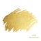 Vector gold paint smear stroke stain set. Abstract gold glitteri