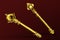 Vector gold royal scepters, king and queen wands