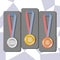 Vector gold, silver, bronze medals. The concept of achieving 1, 2, 3 places.