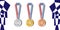 Vector gold, silver, bronze medals. The concept of achieving 1, 2, 3 places.