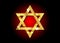 Vector gold symbol of Judaism religion, Golden Star of David , Pentagram or black and red background