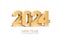 Vector gold text Design 2024. Golden 3d numbers.