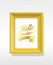 Vector golden background picture frame with Hello Christmas slogan and ribbon