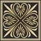 Vector golden-black colored square ornament of ancient Greece.