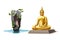 Vector golden buddha Bond island thailand landmark