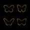Vector of golden butterfly on black background. Insects.