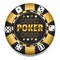 Vector golden Casino chip. Gambling.