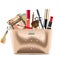 Vector Golden Cosmetic Bag with Cosmetics