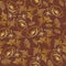 Vector Golden Flower on Brown Back seamless background Wallpaper Poster Line Drawing