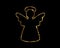 Vector golden glitter Christmas angel line icon