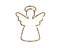 Vector golden glitter Christmas angel line icon