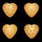 Vector Golden hearts with Golden graphic pattern