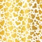 Vector Golden Hearts Seamless Pattern Design Perfect for Valentine`s Day cards, fabric, scrapbooking, wallpaper.