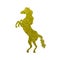 Vector Golden Horse Silhouette, Gold Texture, Background Illustration.