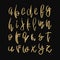 Vector golden lowercase alphabet