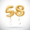 Vector Golden number 58 fifty eight metallic balloon. Party decoration golden balloons. Anniversary sign for happy holiday, celebr