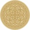 Vector golden round ancient Byzantine ornament.