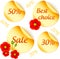 Vector golden sale stickers isolated set
