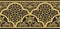 Vector golden seamless oriental national ornament. Endless ethnic floral border, arab peoples frame.