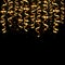 Vector golden serpentine with gold dust confetti on black background