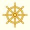 Vector golden ship wheel flat icon