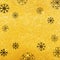 Vector golden texture background with snowflake. Realistic empty design for Christmas card.