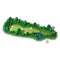 Vector golf course hole aerial isometric view