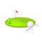 Vector golf match icon with all golf instrument