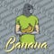 Vector gorilla with bananas illustration