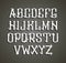 Vector gothic label font. Cognac style