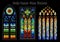 Vector Gothic Stained-Glass Windows