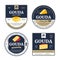Vector gouda cheese labels and cheese icons