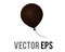 Vector gradient black air balloon on string icon, congratulations, celebrate happy halloween, birthday