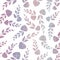 Vector gradient floral branches silhouette seamless pattern background. Fabric textured colourful gradient