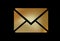 Vector gradient gold interface email envelope flat icon symbol