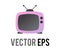 Vector gradient purple classic television icon