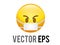 Vector gradient yellow angry  face icon with wearing mask