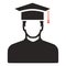 Vector graduates student - education icon, university diploma graduation symbol.