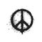 Vector graffiti peace element sprayed with leak in black over white. Sign pacifist, Black Hippie symbol. Design street