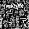 Vector graffity tags seamless pattern on black background