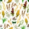 Vector grains and cereals seamless pattern