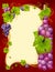 Vector grape frame with bottle