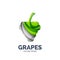Vector grapes creative abstract fruit logo
