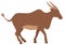 vector graphic african ancient brown bull illustration