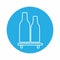 Vector Graphic of Bottles Shelf - Blue Monochrome Style