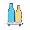 Vector Graphic of Bottles Shelf - Line Cut Style