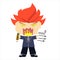 Vector Graphic Chibi Angry Student Boy Illustration