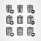 Vector graphic design basket trash can icon button