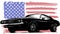 Vector graphic design illustration of an American muscle car